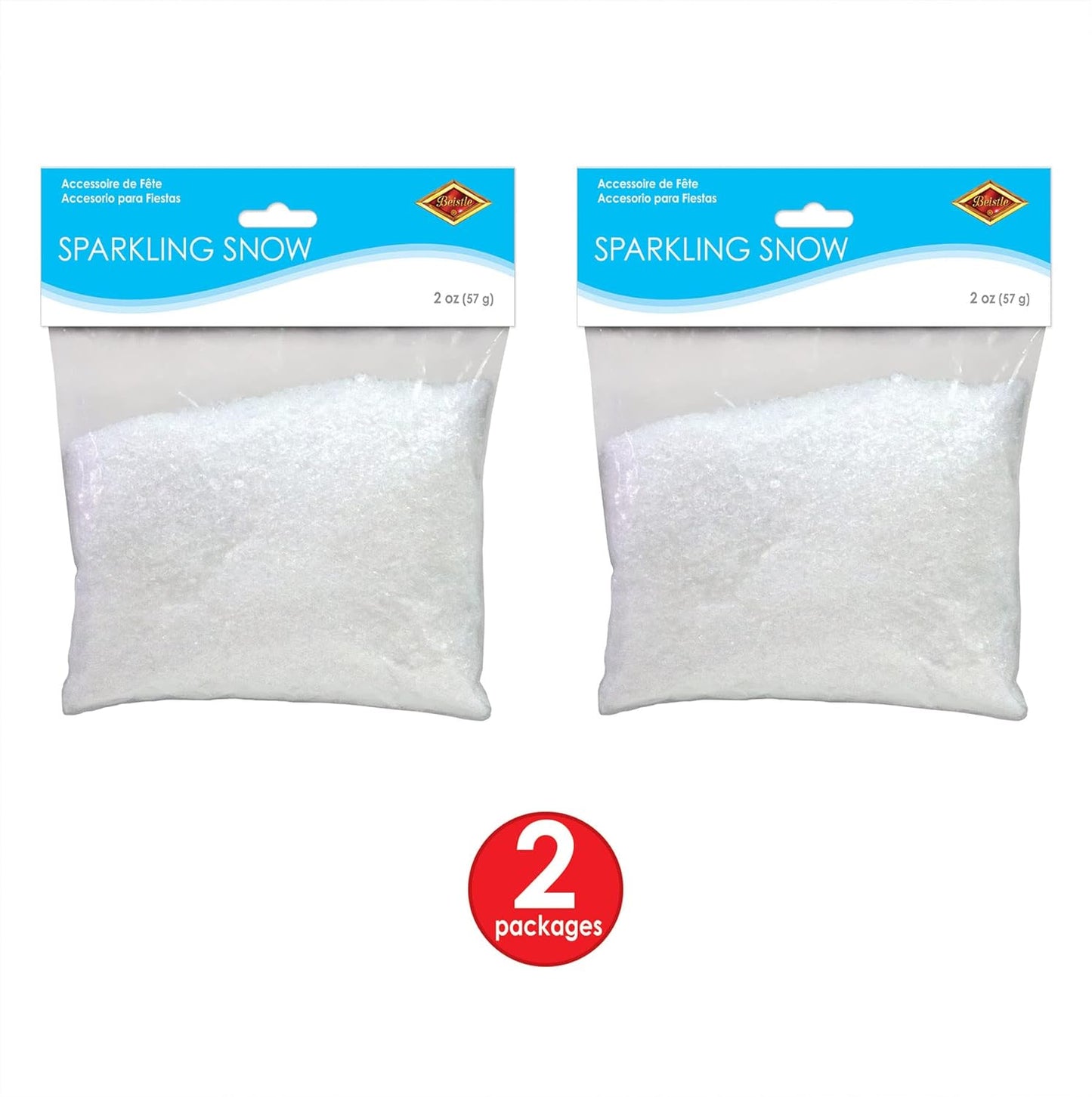Beistle Sparkling Fake Snow - 4 Ounces of Artificial Winter Decoration for Crafts & Christmas Décor