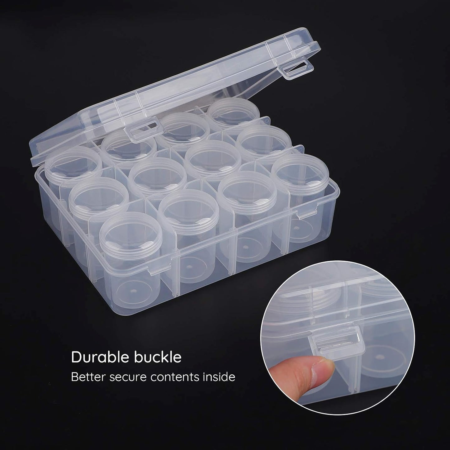 Segbeauty Gem Organizer Box - Clear Plastic Jewelry Storage with 12 Compartments & Secure Lids