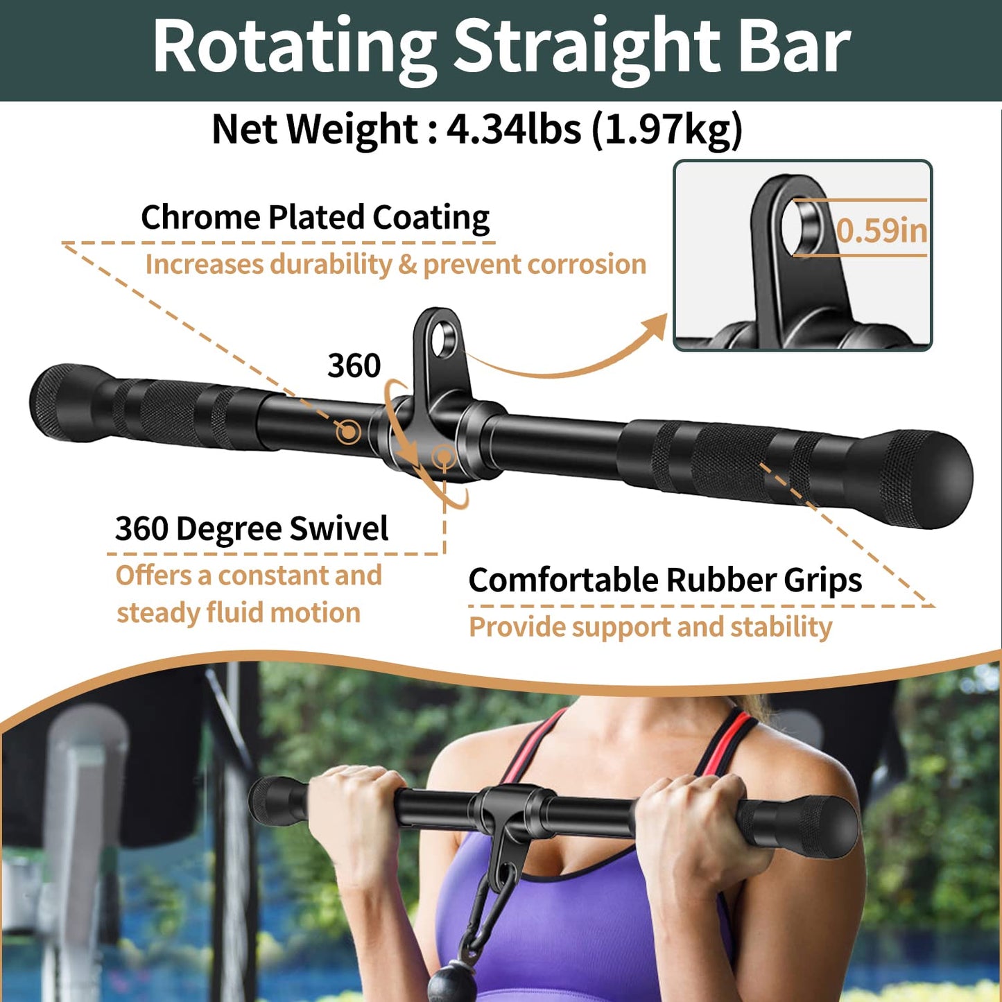 WNOEY Cable Attachments for Gym, Cable Machine Attachment Set, LAT Pulldown Attachments, Cable Machine Accessories, Tricep Pull Down Attachment, Home Gym Accessories (11 Pcs Set)
