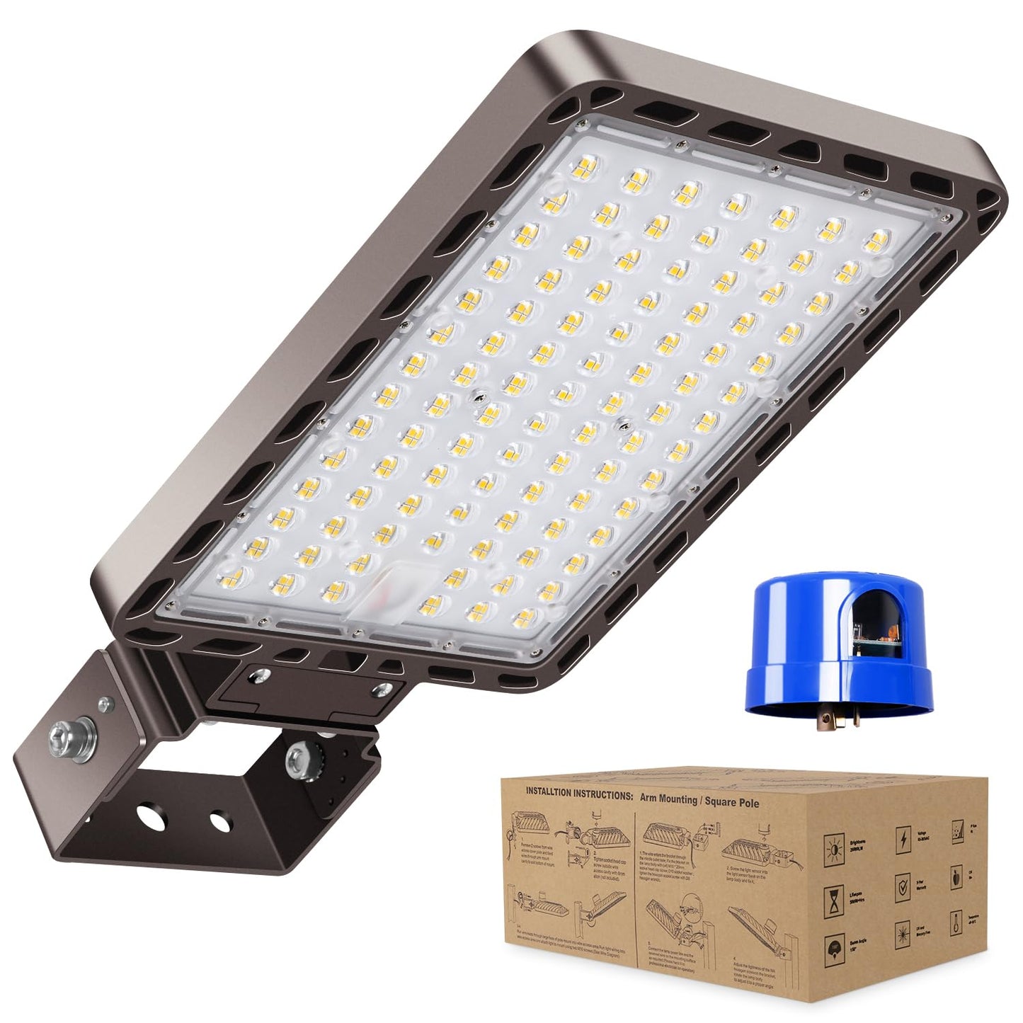 Dream Eeve 240W LED Parking Lot Light Trunnion Mount Dusk to Dawn 5000K Led Parking Lot Lights Area Commercial Security IP65 Waterproof 100-277V 36000LM
