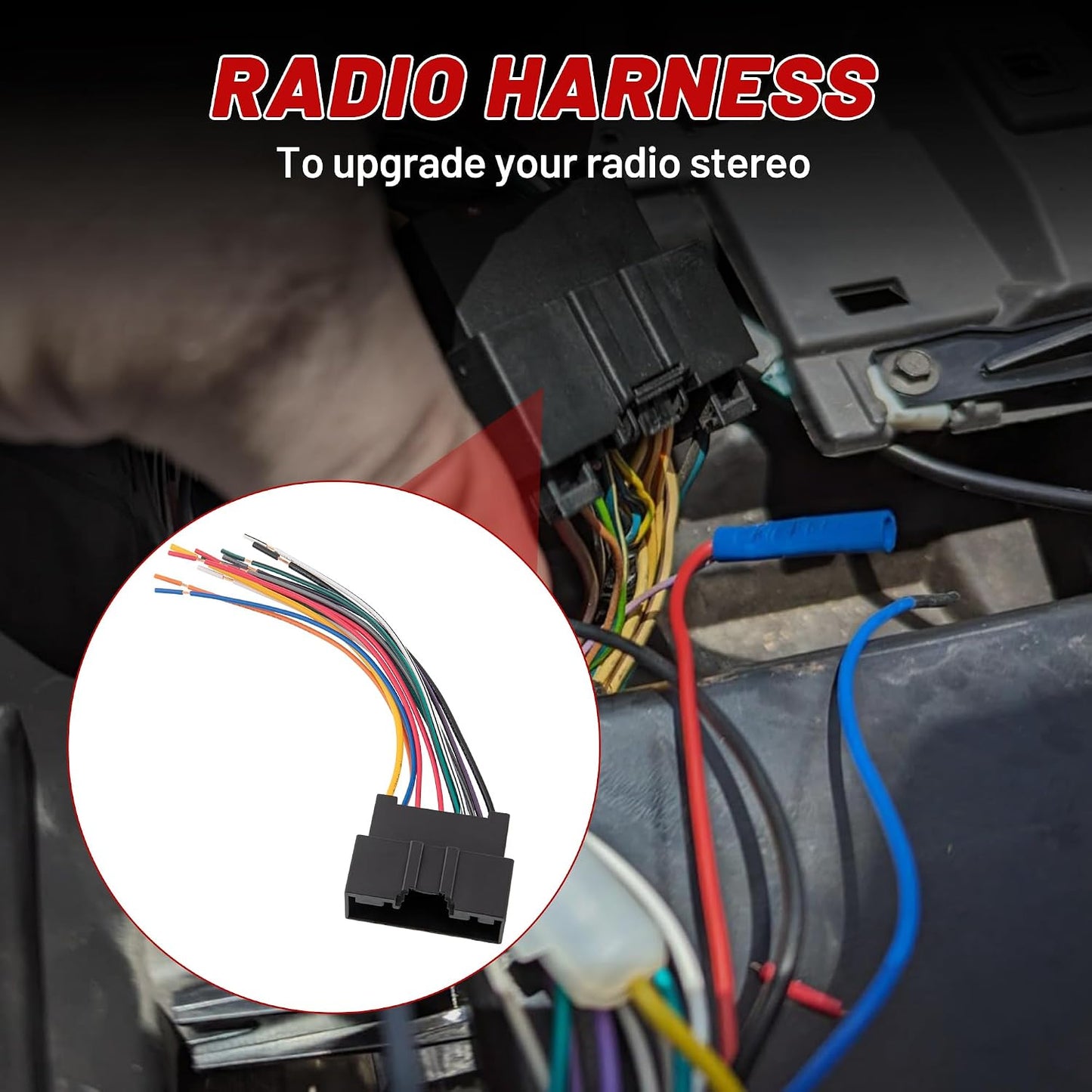 2014-2019, 2013-2018 RED WOLF Stereo Wiring Harness w/Antenna Adapter Connector Plug for Ford Transit Fiesta