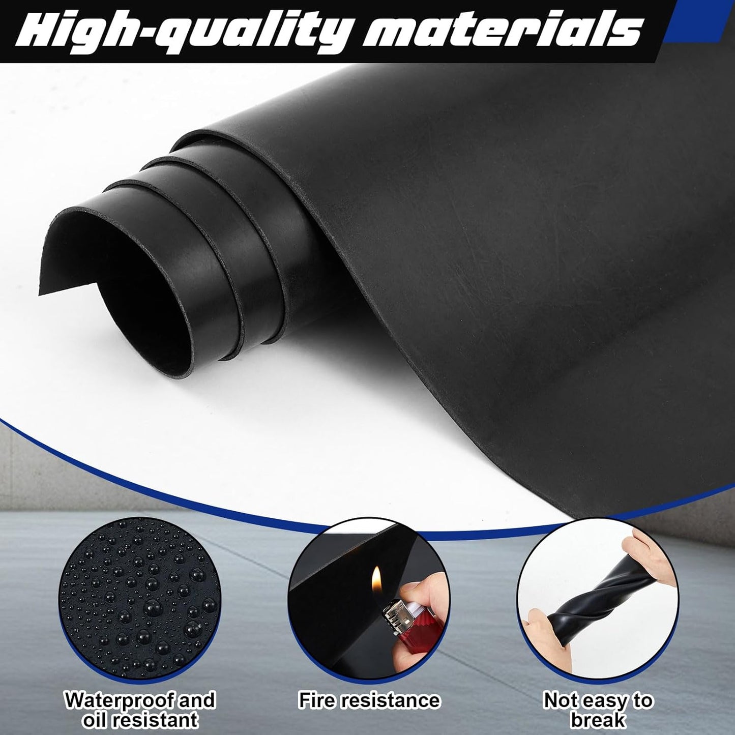 Skiennix Neoprene Rubber Sheet - 1/16 Inch Thick, 16" W x 118" L | Durable Gasket Strip for DIY Projects, Mats, Seals, Crafts, Flooring - Black