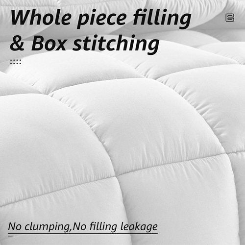 HYLEORY Queen Size Bed Comforter - Cooling Goose Down Alternative Duvet Insert - Machine Washable - White