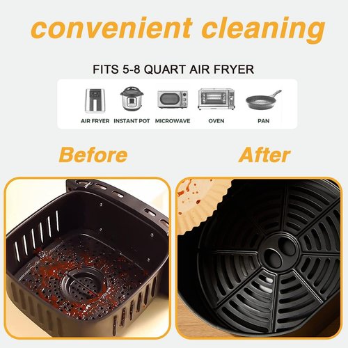 Air Fryer Liners | 100-Pack Non-Stick Parchment Paper for Easy Cleanup - Fits Most 3-10 QT Air Fryers