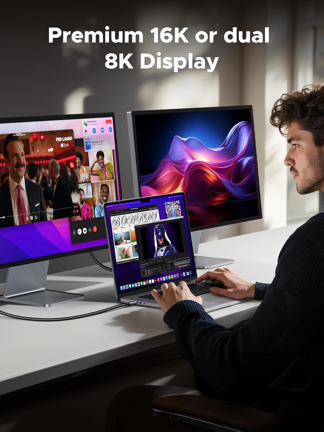 240W USB4 Gen4 80Gbps 17K 8K 4K PD3.1 4/3, 17/16/15, 3.3FT UGREEN USB C to USB C Cable Premium Dual Triple Display