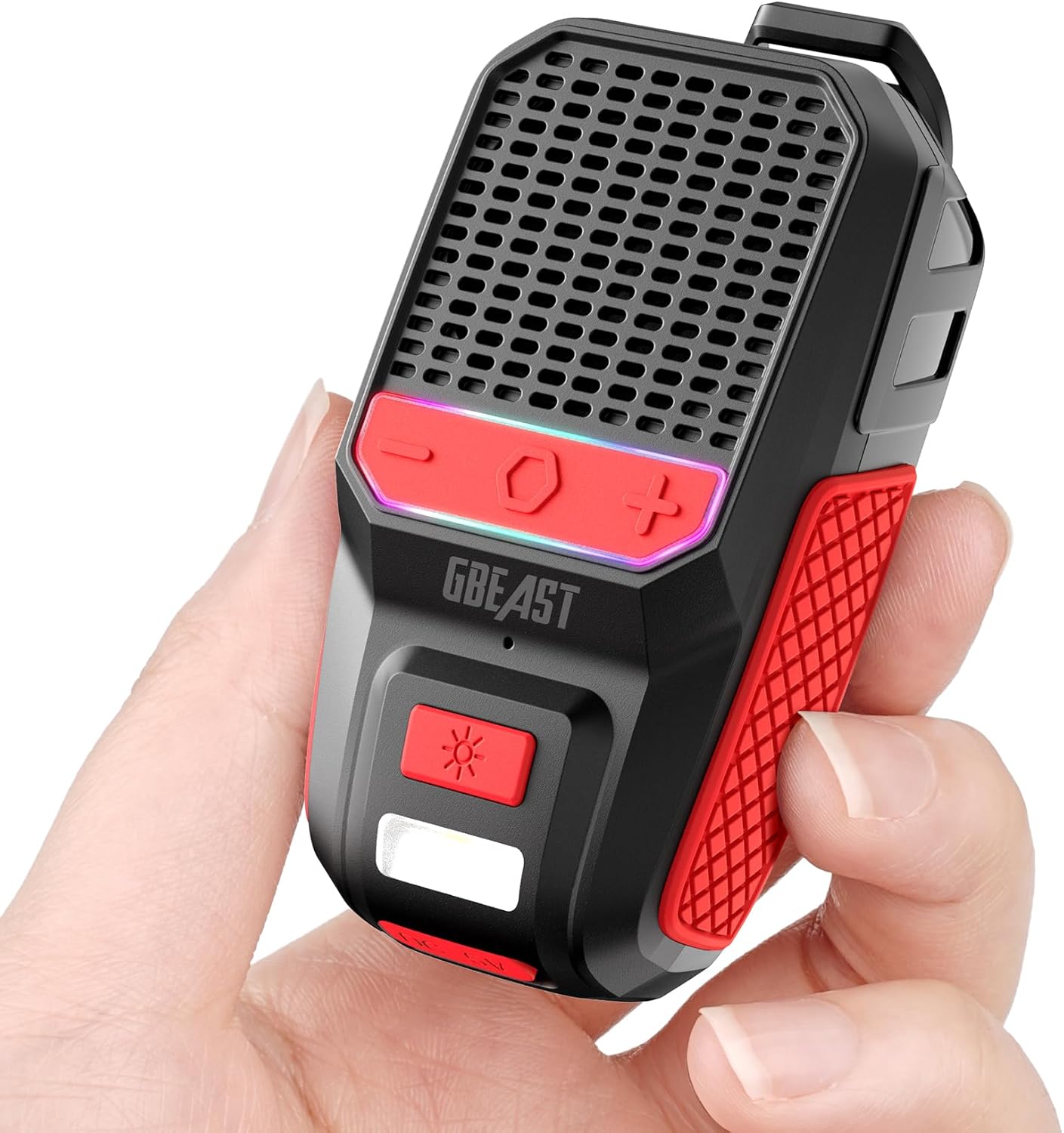 GBEAST Wearable Bluetooth Speaker, Clip-On Mini Portable Speakers All Day Playtime Waterproof Built-in Mic