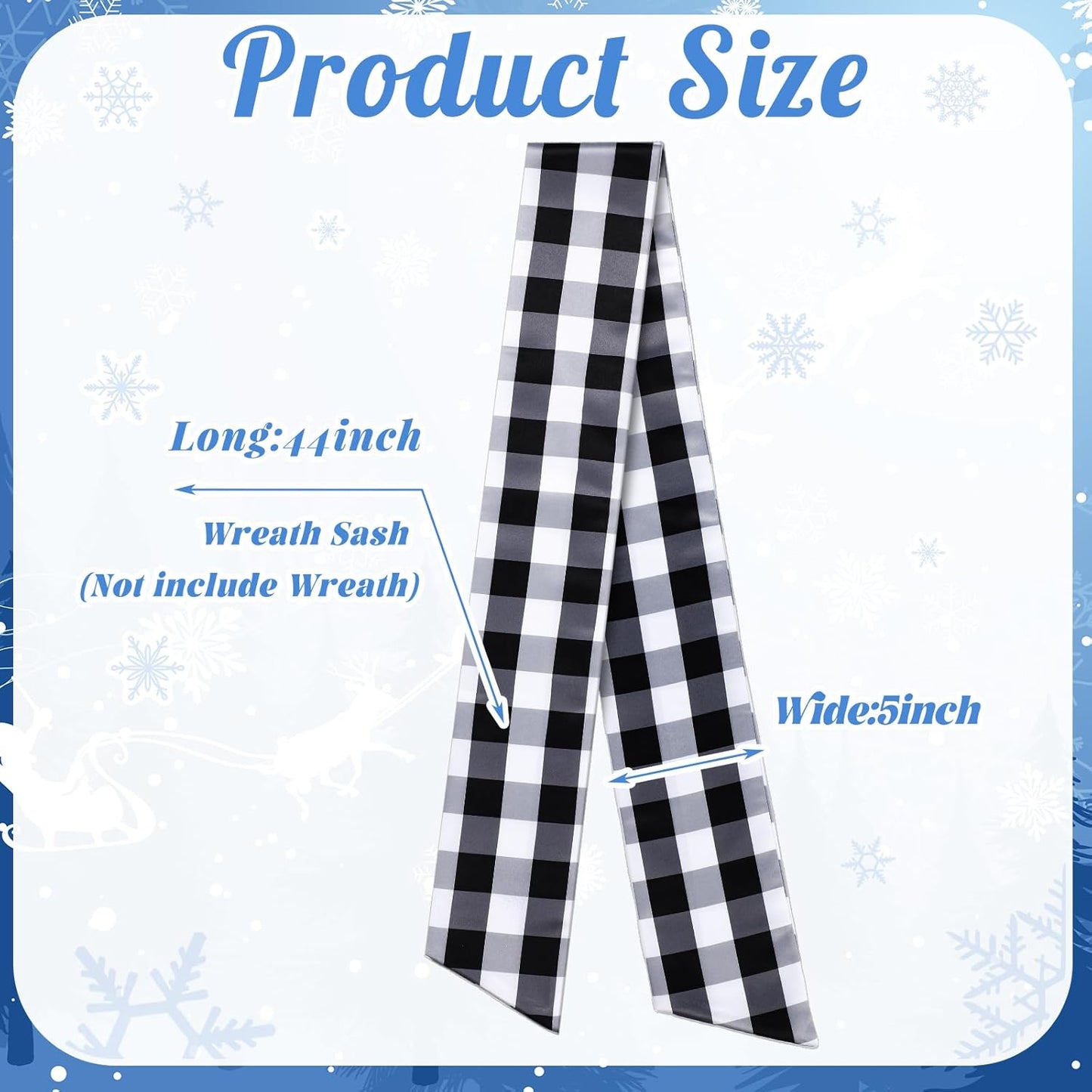 VitalCozy Wreath Sash - Satin Ribbon for Embroidery Monogram Garland | Plaid Design for Indoor/Outdoor Decor
