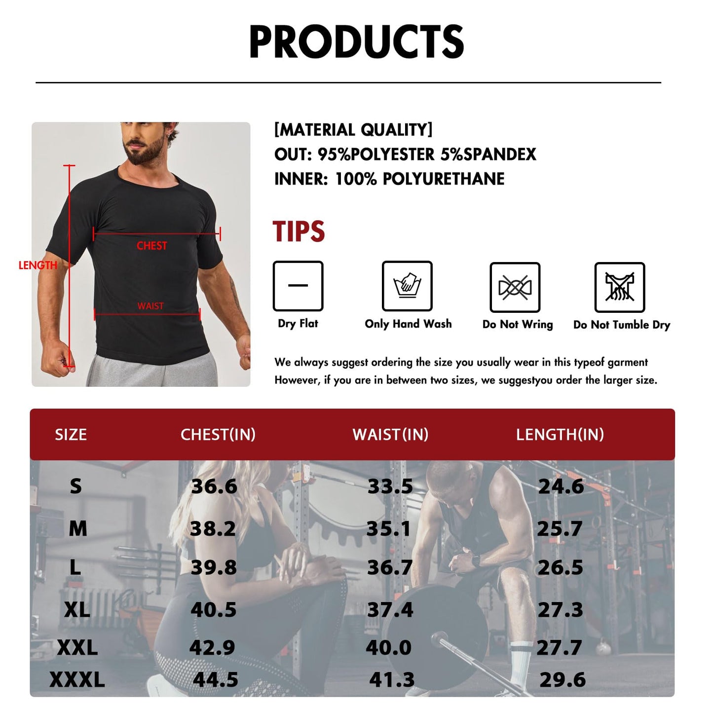 Lsnere Sauna Suit Sweat Shirt For MenHeat Trapping Compression Vest Shapewear Top Gym Exercise Slimming Body Shaper Workout Sweating Jacket XL