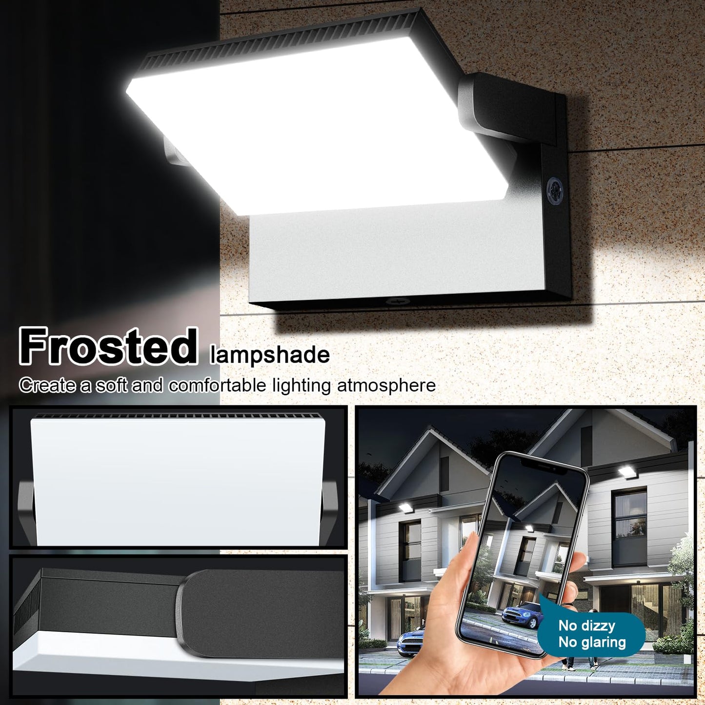 BIRITALO 120W Modern LED Security Flood Light, Dusk to Dawn 360° Rotatable