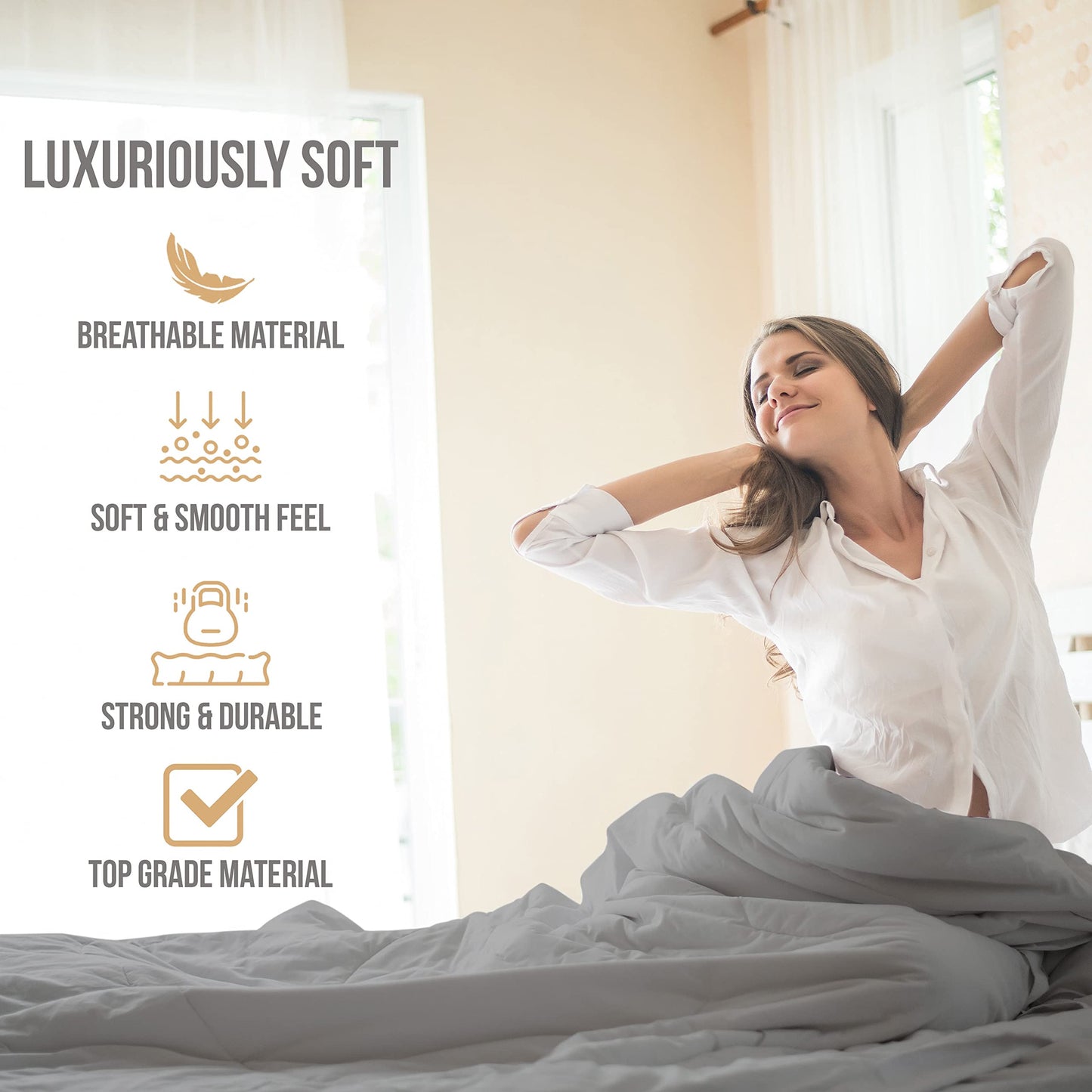 Abeero Home Twin Sheets Set - Luxury Hotel Bed Sheets - Soft Cooling Sheet with Elastic Corner Straps - Deep Pocket Microfiber Bedsheet - Bedding Sheet & Pillowcases -3 PC (Twin Size, Light Gray)