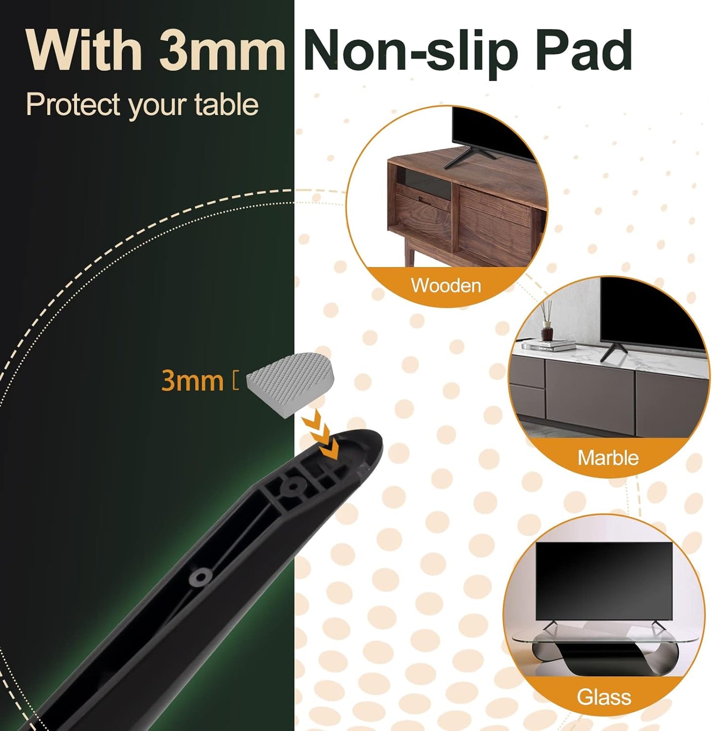 Dinghosen TV Stand for Hisense TV Stand Legs, Check Fit, for Specific TV Bottom Ports. Fits Select Hisense Models.