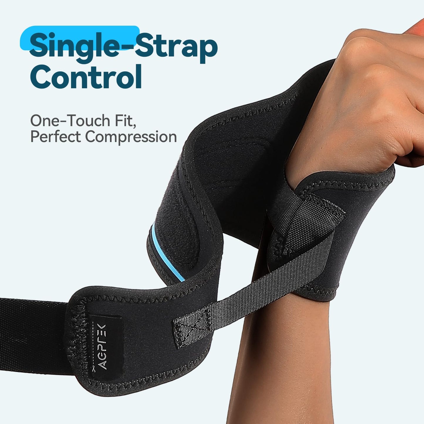 AGPTEK Wrist Hand Brace for Mild Carpal Tunnel Syndrome Arthritis Tendonitis Pain Relief, Adjustable Wrist Support for Weightlifting, Gym, Wrok, Sports, Daily Use- Right Hand