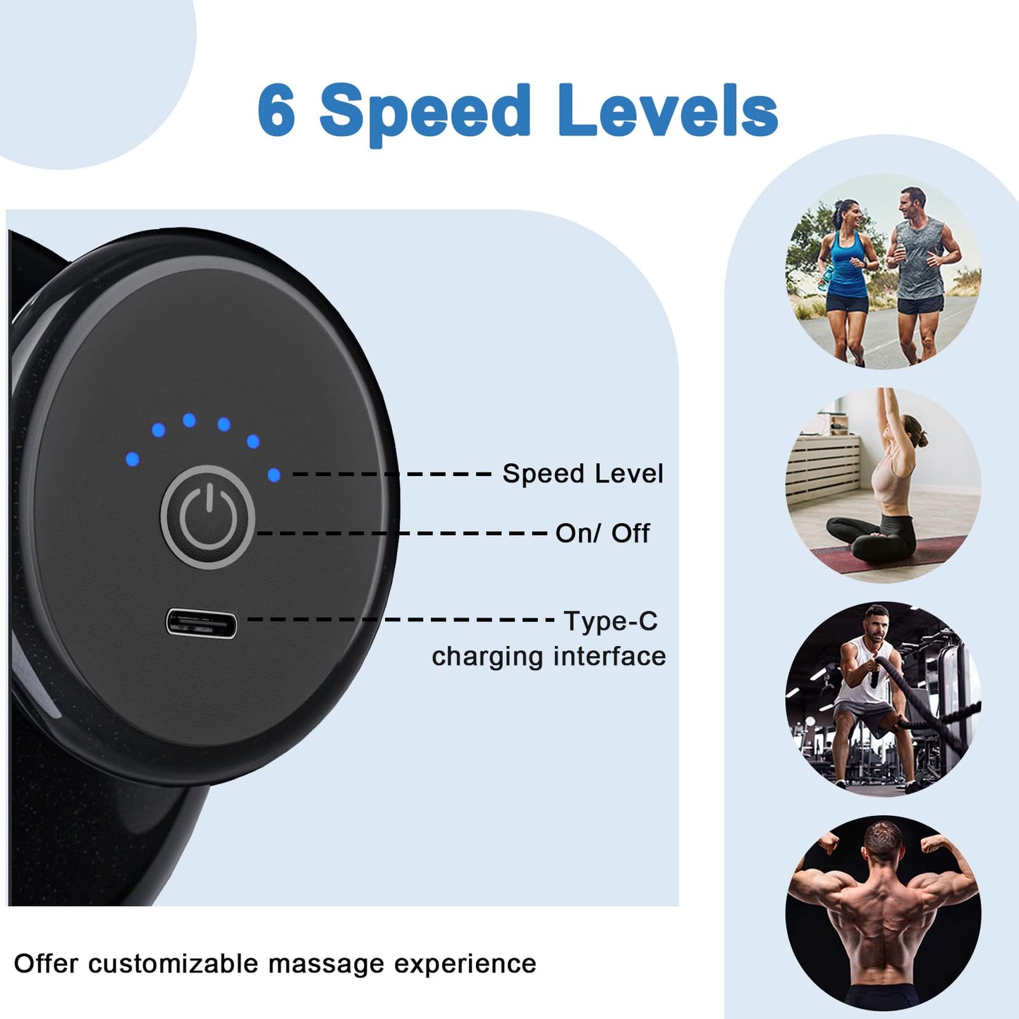 DEITY 4 Heads Handheld Massage Gun Deep Tissue, Electric Body Massager, Percussion Muscle Massager for Easing Shoulder and Back Tension, with Reverse Thrust Function