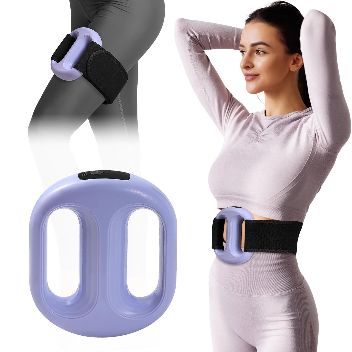 BoxactionsS Vibration Plate for Lymphatic Drainage & Weight Loss - Portable Cordless Handheld Massager with 8 Levels, Mini Full-Body Fascia Ring with Belt - Gift for Women (Purple)