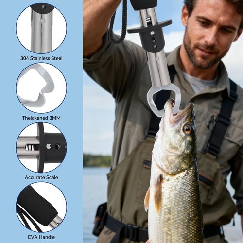 Fishing Tool Kit 2026 - Complete Fishing Gear with Pliers, Hook Remover, Scissors & Lures for Men