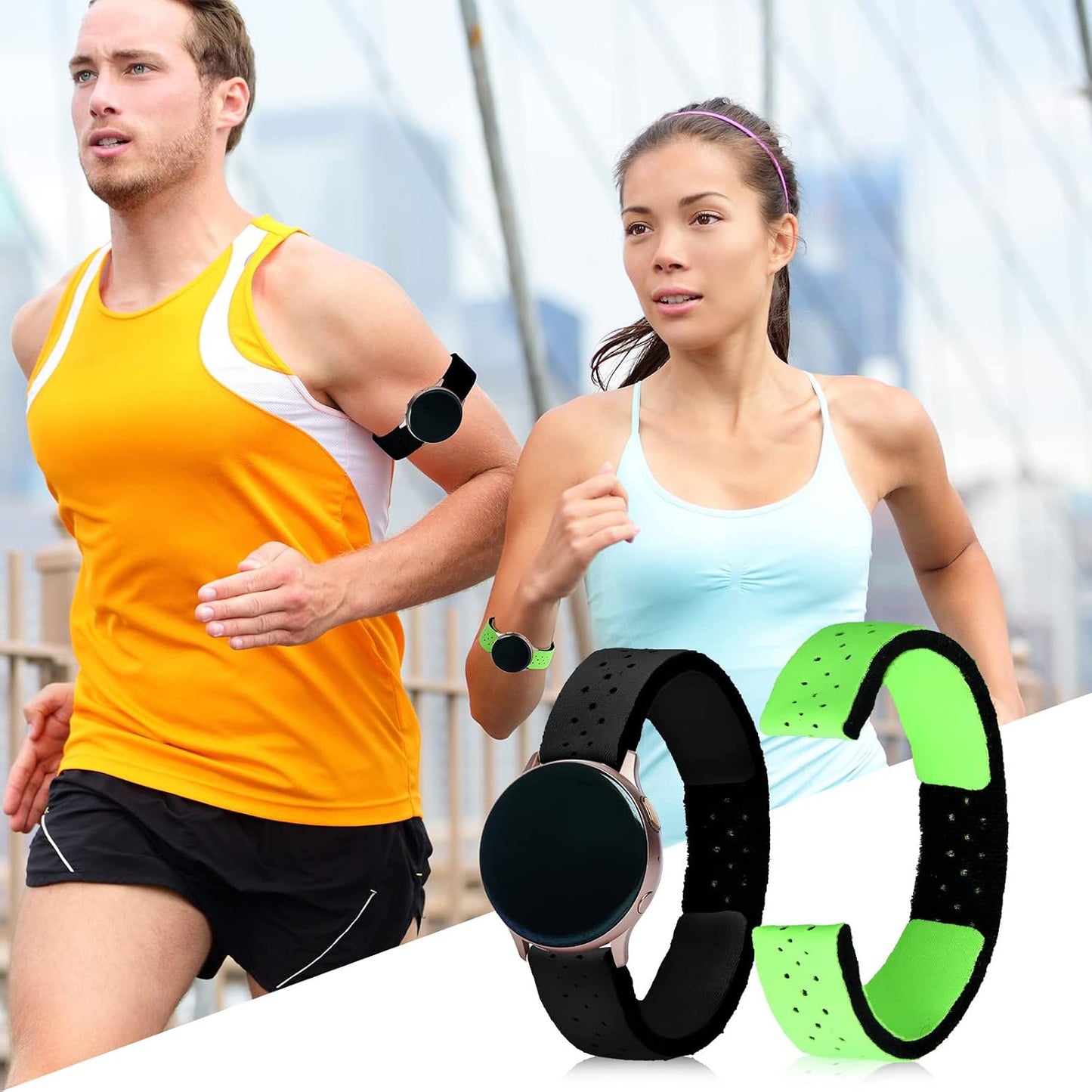 4 Adjustable(0.8 15.8 Inch,Black, Oudain Pcs Heart Rate Monitor Replacement Strap Band, Soft Heart Rate Monitor Armband