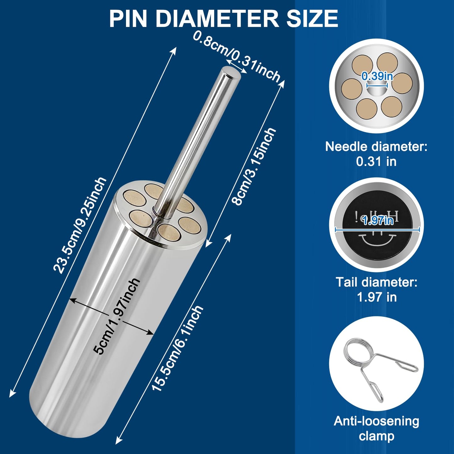 Bpbdzz Weight Stack Pin Extender - 5/16" (8mm) Fit for Gym Cable Machine & Home Gym, 6 Strong Magnets & Durable Steel Construction, Supports Up to 133LBS, Compatible with 2" Olympic Weight Plates