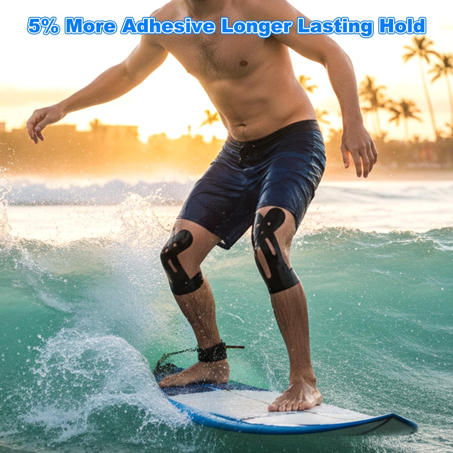 10 Pcs Precut Kinesiology Tape for Knees Knee Tape for Pain Relief Support Elastic Waterproof Sports Tapes Breathable Pre Cut Athletic Tapes for Workout Recovery Sports