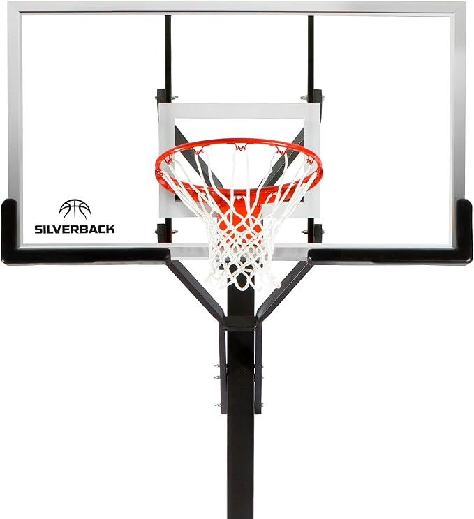 Silverback In-Ground Basketball Hoops, Adjustable Height Tempered Glass Backboard and Pro-Style Flex Rim. - Multiple Styles Available