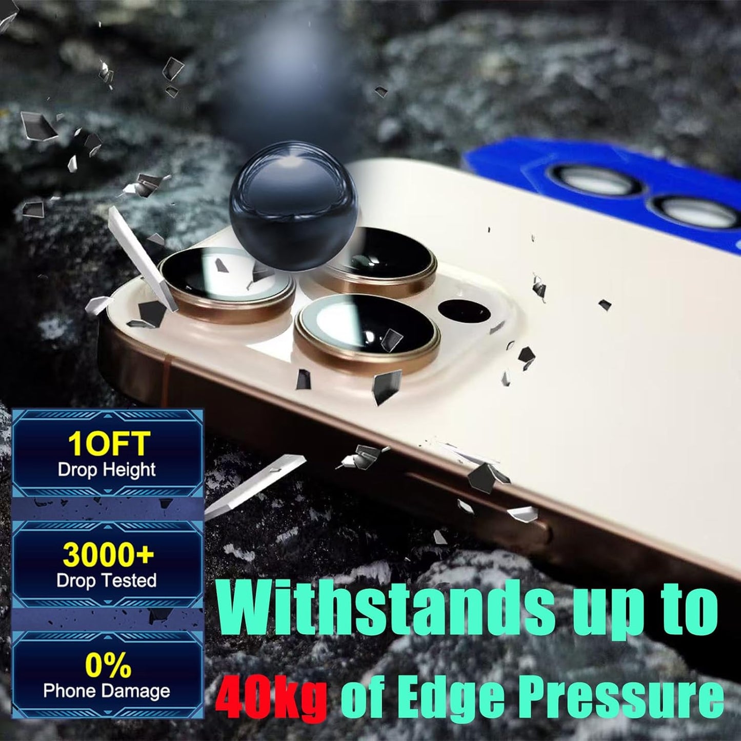 AFENGBOX 2 Pack 17 Air,9H 17Air Camera Lens Protector for iPhone Tempered Glass Scratch Resistant Metal Ring Camera