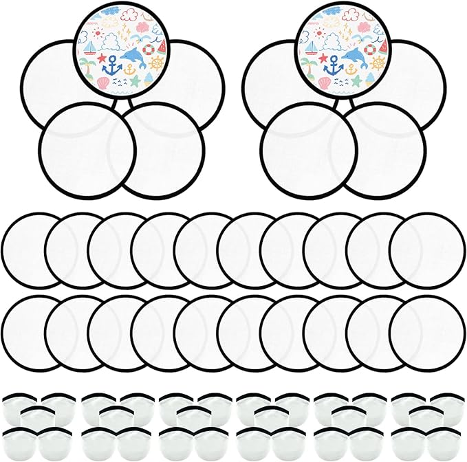 Foldable Flying Disc Fans Set with Bags, 9.8 Inch Black Egde Fabric Beach Flying Disc for Wedding Gift Party Favors Outdoor Activity