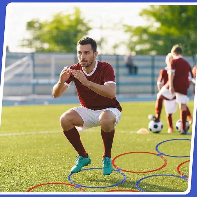 Shappy 50 Pcs Agility Rings with Storage Bags 15 Inch Agility Training Rings Hoop Exercise Ring Plastic Speed Rings Jumping Hoops for Sports Soccer Football Gymnastics Practice Games
