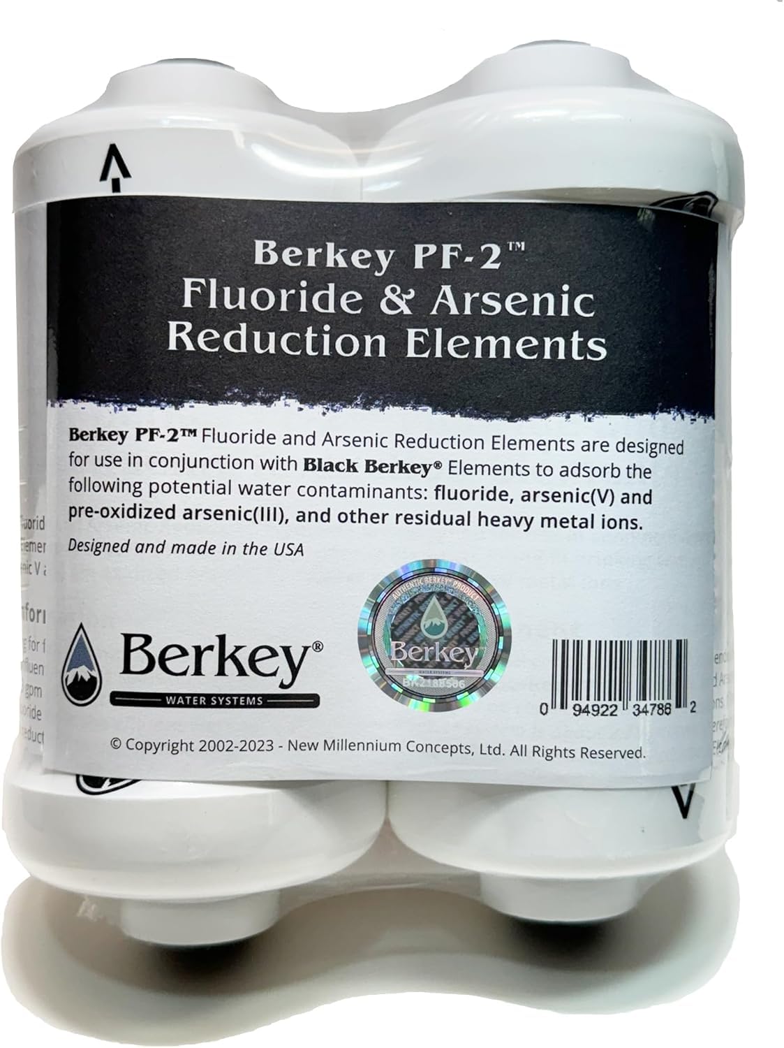 Big Berkey Gravity-Fed Water Filter System 2.25 Gallon with 2 Black Berkey Elements, 2 PF-2 Fluoride and Arsenic Reduction Elements
