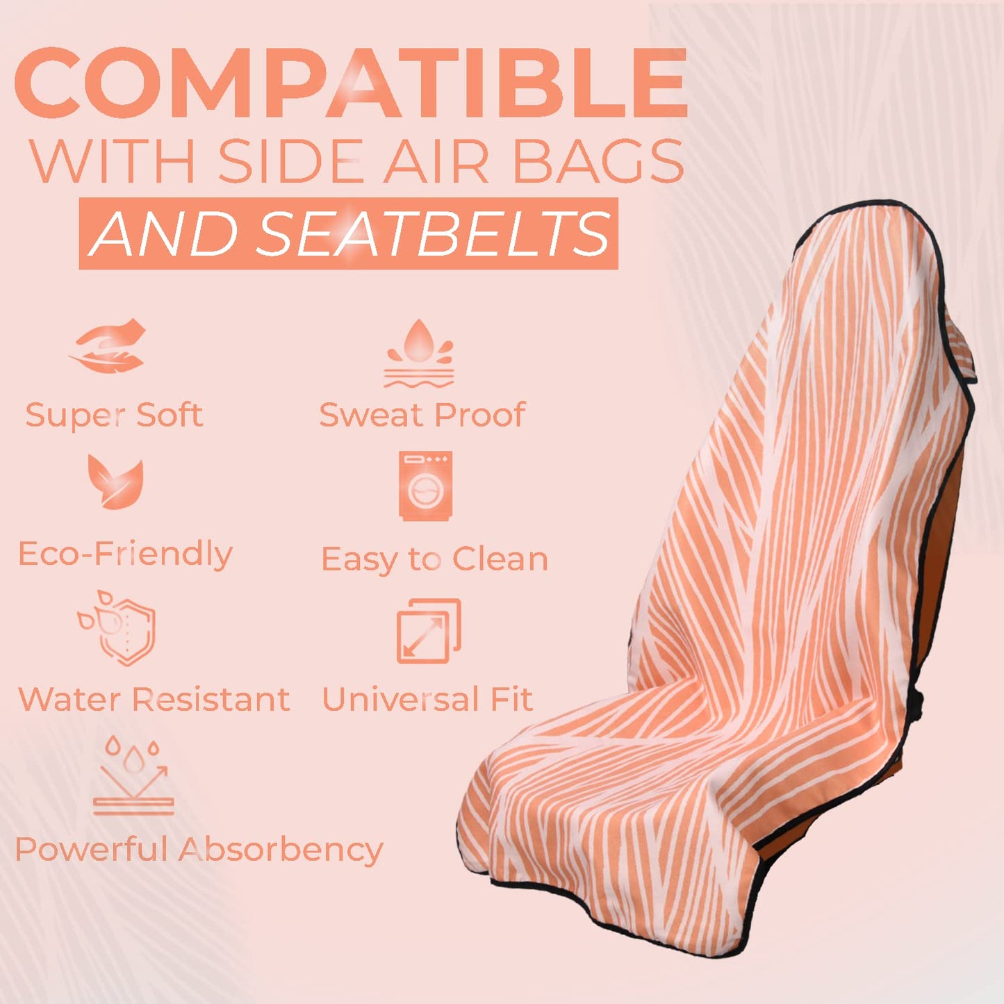 Holoholo Life Booty Barrier 4.0 Waterproof Car Seat Cover for Sweat – Post-Workout Seat Protector for Runners, Gym, Beach & Sports – Washable, Eco-Friendly (Recycled Fabric)