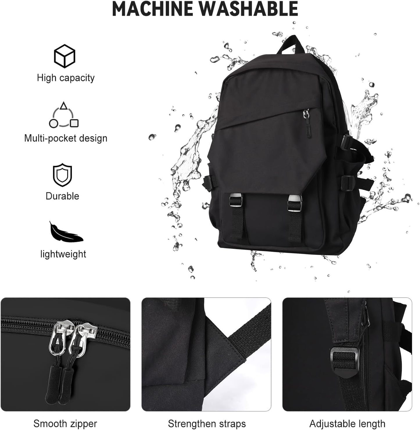 coowoz Daypack Backpack Casual Large upgraded version College Laptop for Men Women Water Resistant Lightweight School