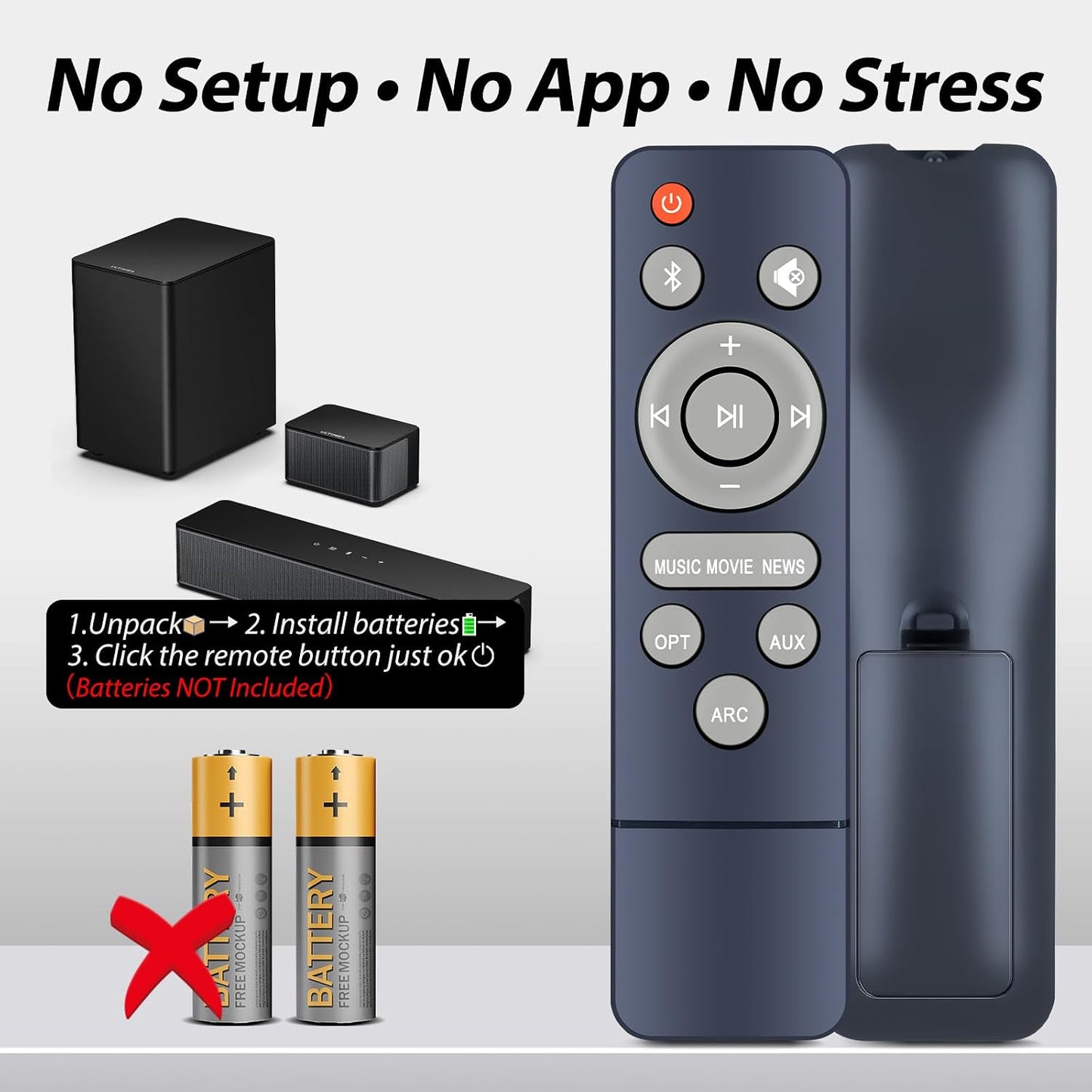 WDZP KY-8000 KY-2023, ky2020D New Soundbar Remote Control Replacement for Assistrust HoYLluDLL Sound bar