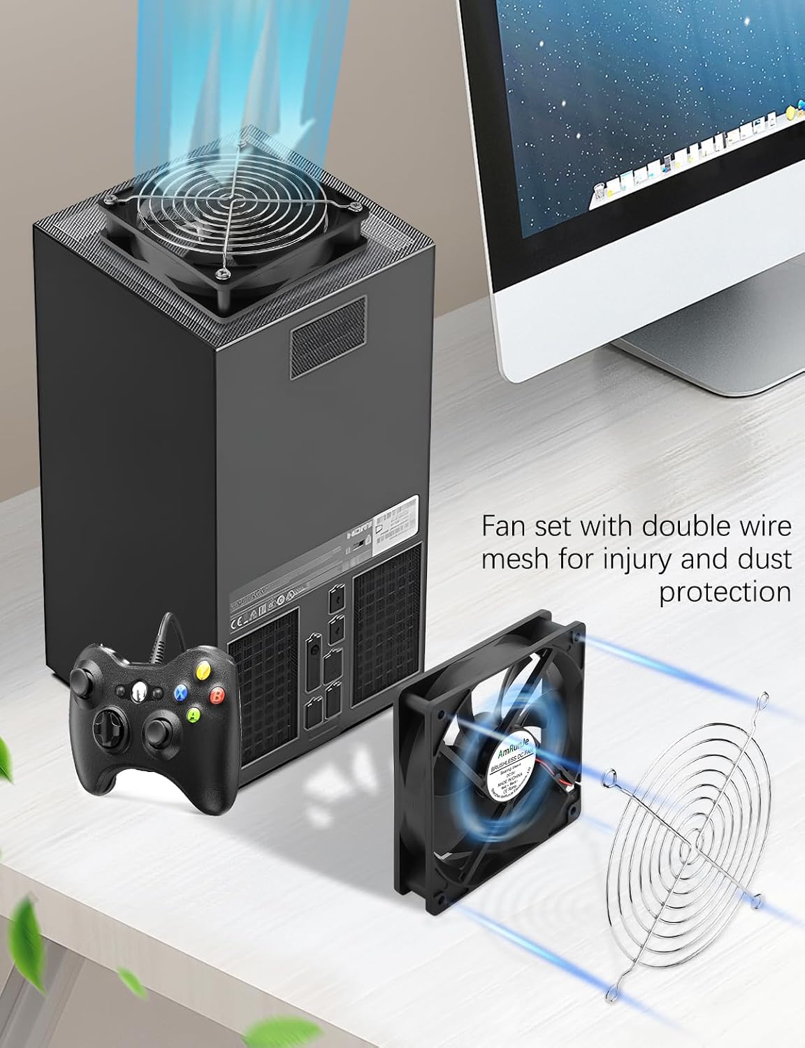 120mm 2 Packs, 5V USB Cooling Fan Brushless Quiet Fan with Speed Controller for PC Computer PlayStation Xbox Router