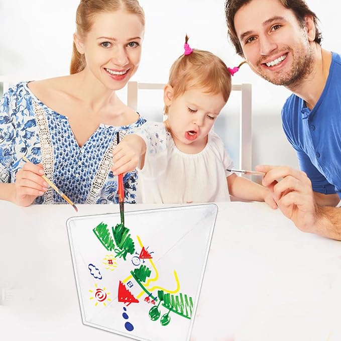 DIY Kites for Kids Kite Making Kit Bulk, Decorating Coloring Kite Party Pack,White Diamond Kite Kits