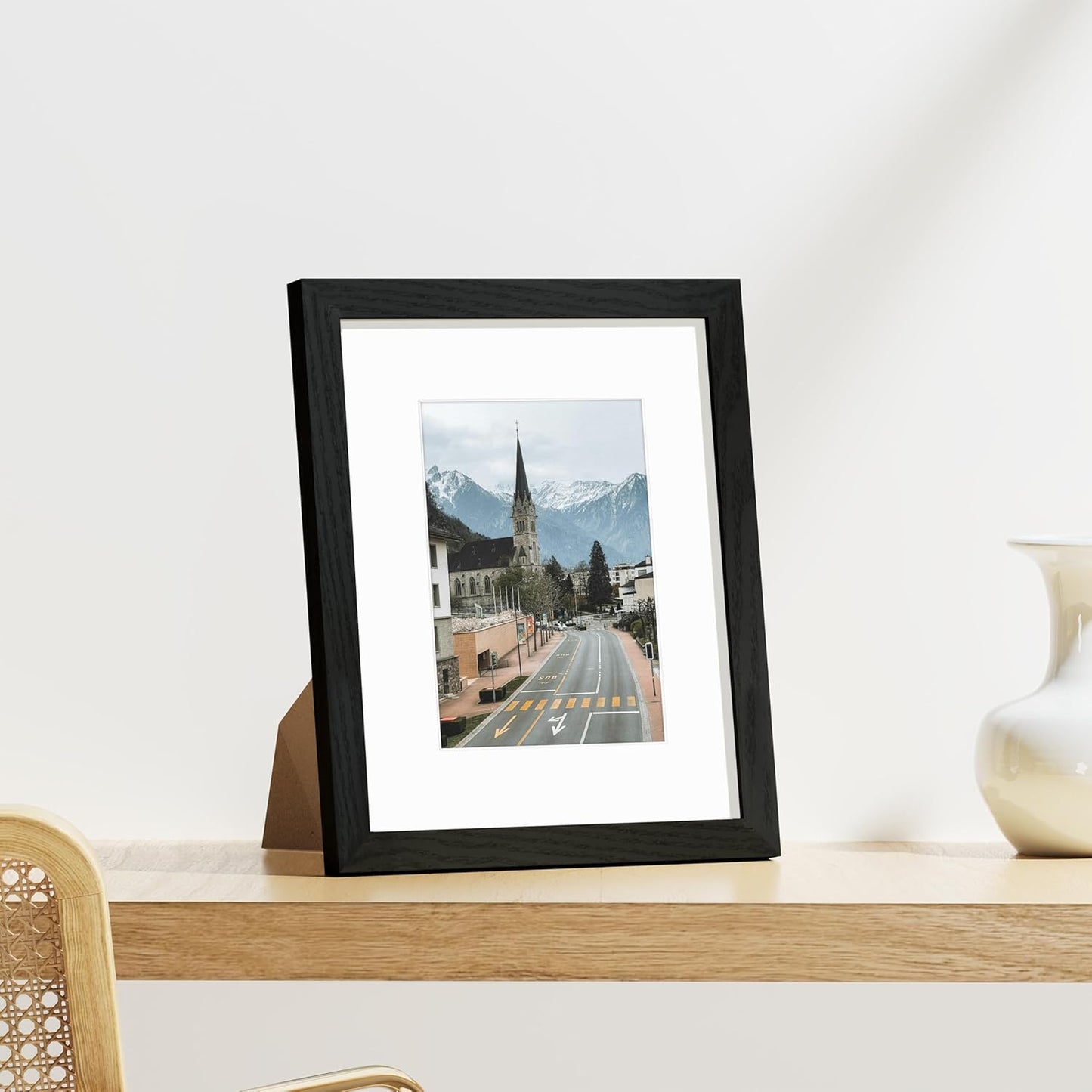 Vittanly 8x10 Picture Frames Set of 9 - Shatter Resistant Plexiglass | Display 5x7 or 8x10 Photos, Black