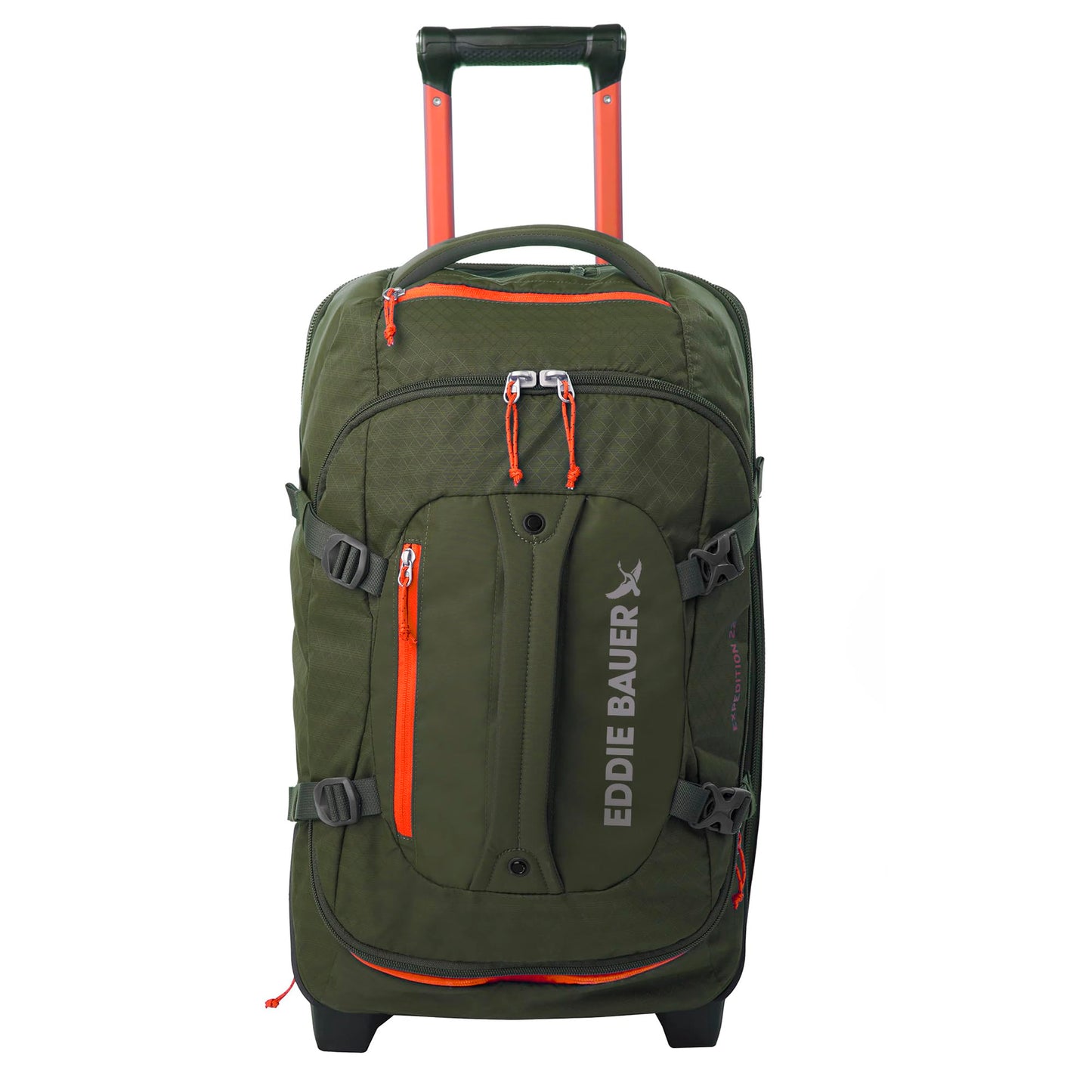 Eddie Bauer Expedition Rolling Duffel Bag with Wheels | Travel | Carry-On | Luggage | Rugged | Durable - Dark Thyme, 22"