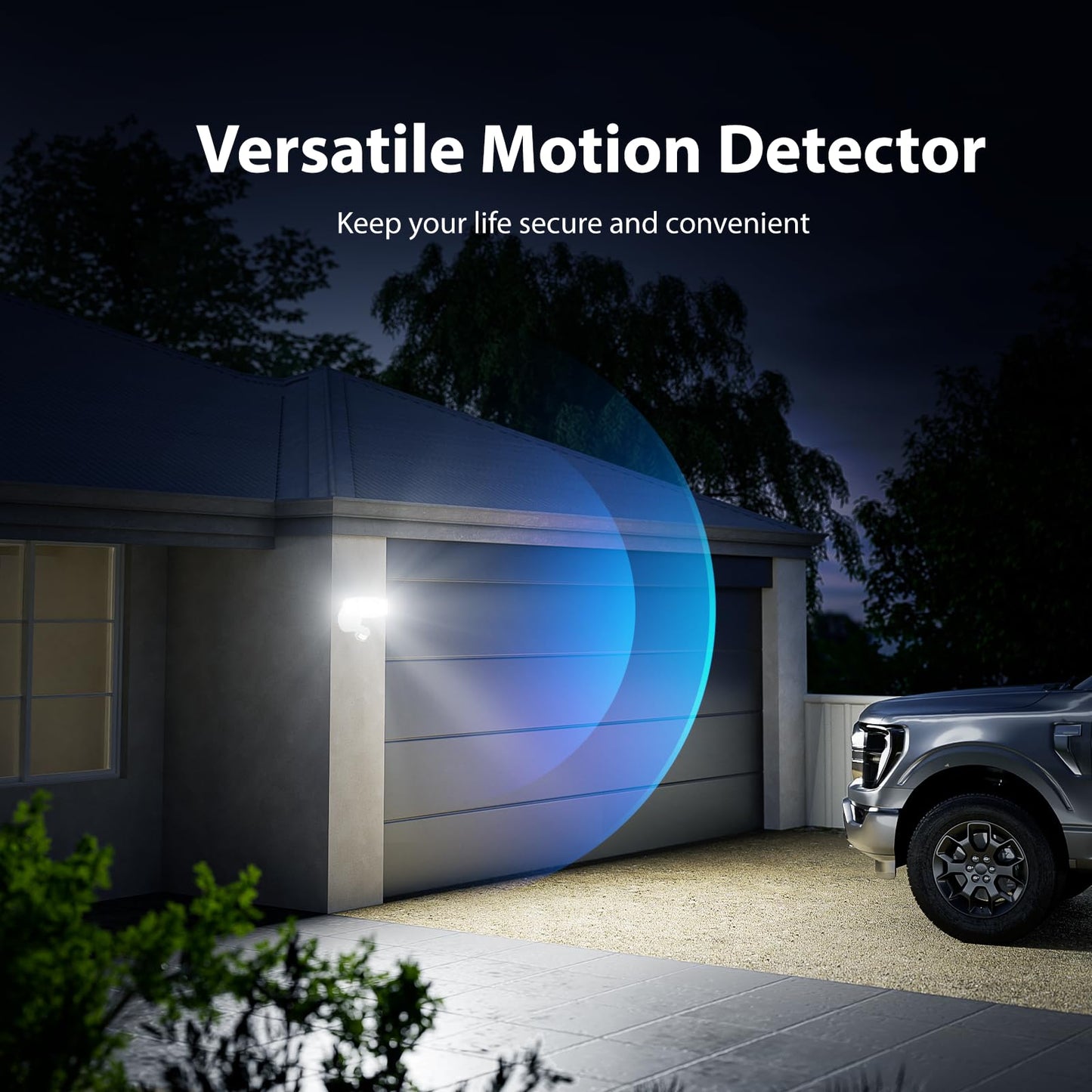 Onforu 3 Pack 75W Motion Sensor Outdoor Lights, 7000lm Dusk to Dawn Flood Light, LED Security Light with 3 Head, IP65 Waterproof Exterior Floodlight, 6500k Wall Light for Entryway Stairs Yard Garage