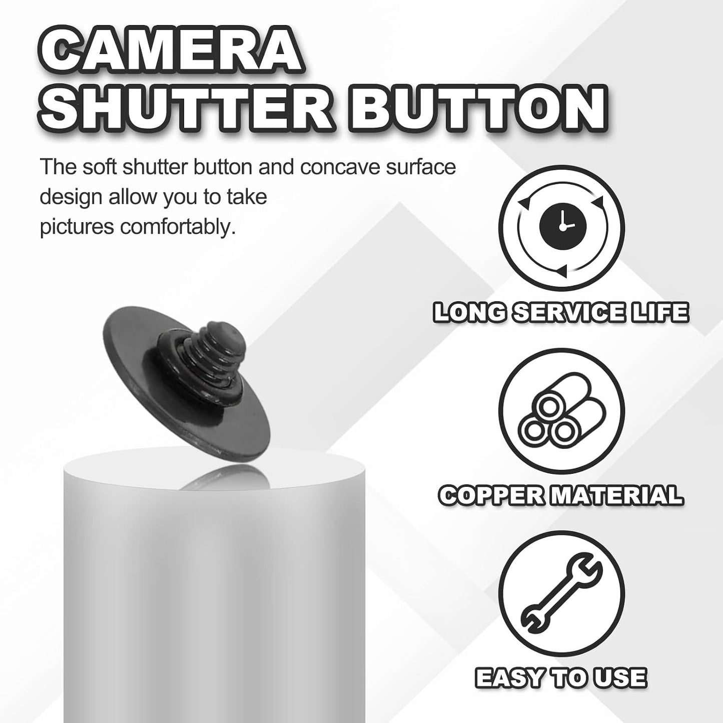 10mm PATIKIL Camera Shutter Button, Convex Surface Shutter Release Button Pure Copper Camera Buttons for Nikon