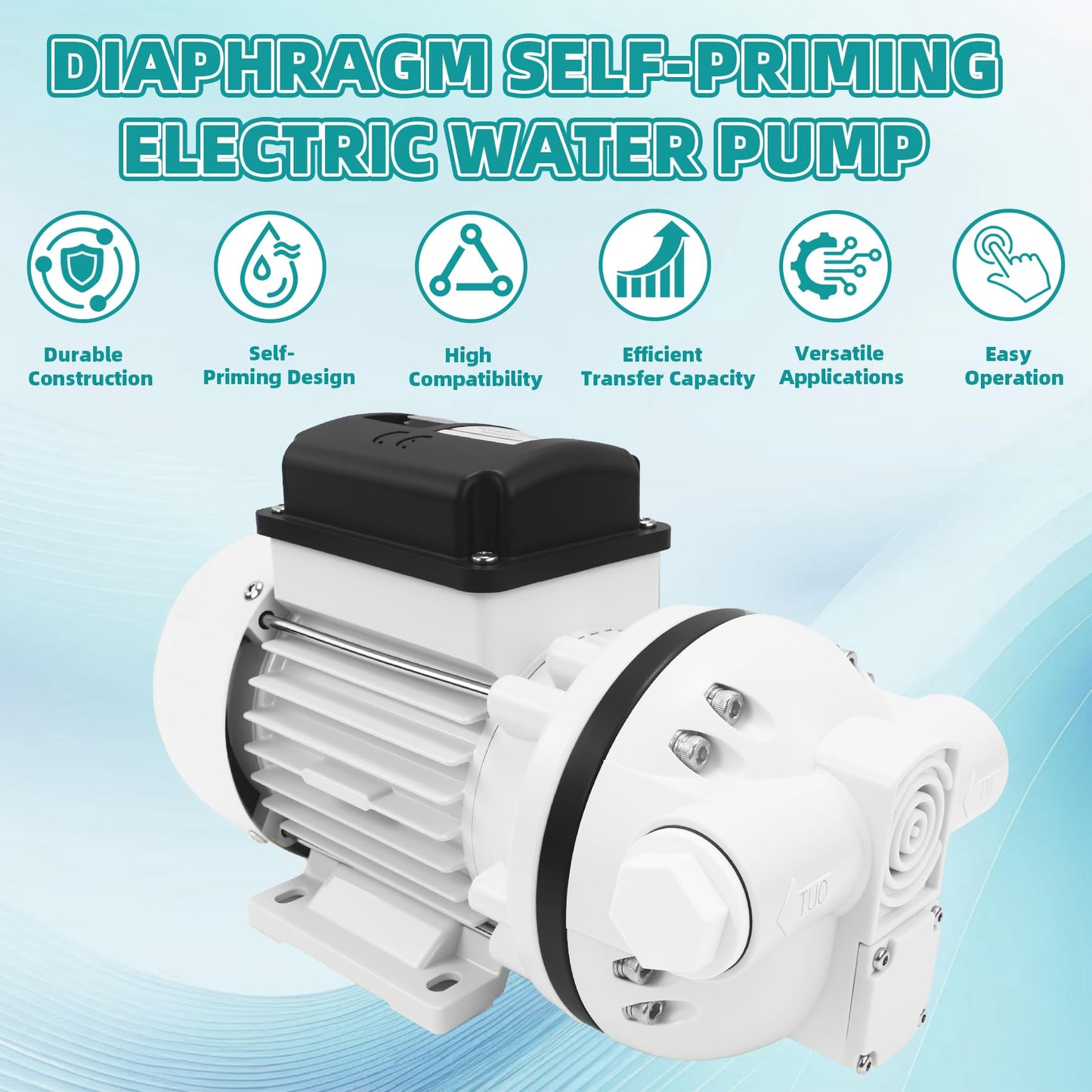 110-120V DEF Transfer Pump, Self-Priming Electric Diaphragm Drum Pump for Diesel Exhaust Fluid, Urea, Oil & Water, 10.6 GPM High Flow, 400W Motor, 36 ft Lift, US Plug