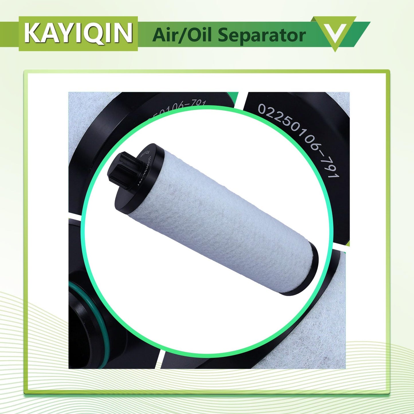 02250106-791 KAYIQIN Air-Oil Separator Replacement Part Compatible with ES8 Air Compressor 02250106-789 02250050-604 250035-239
