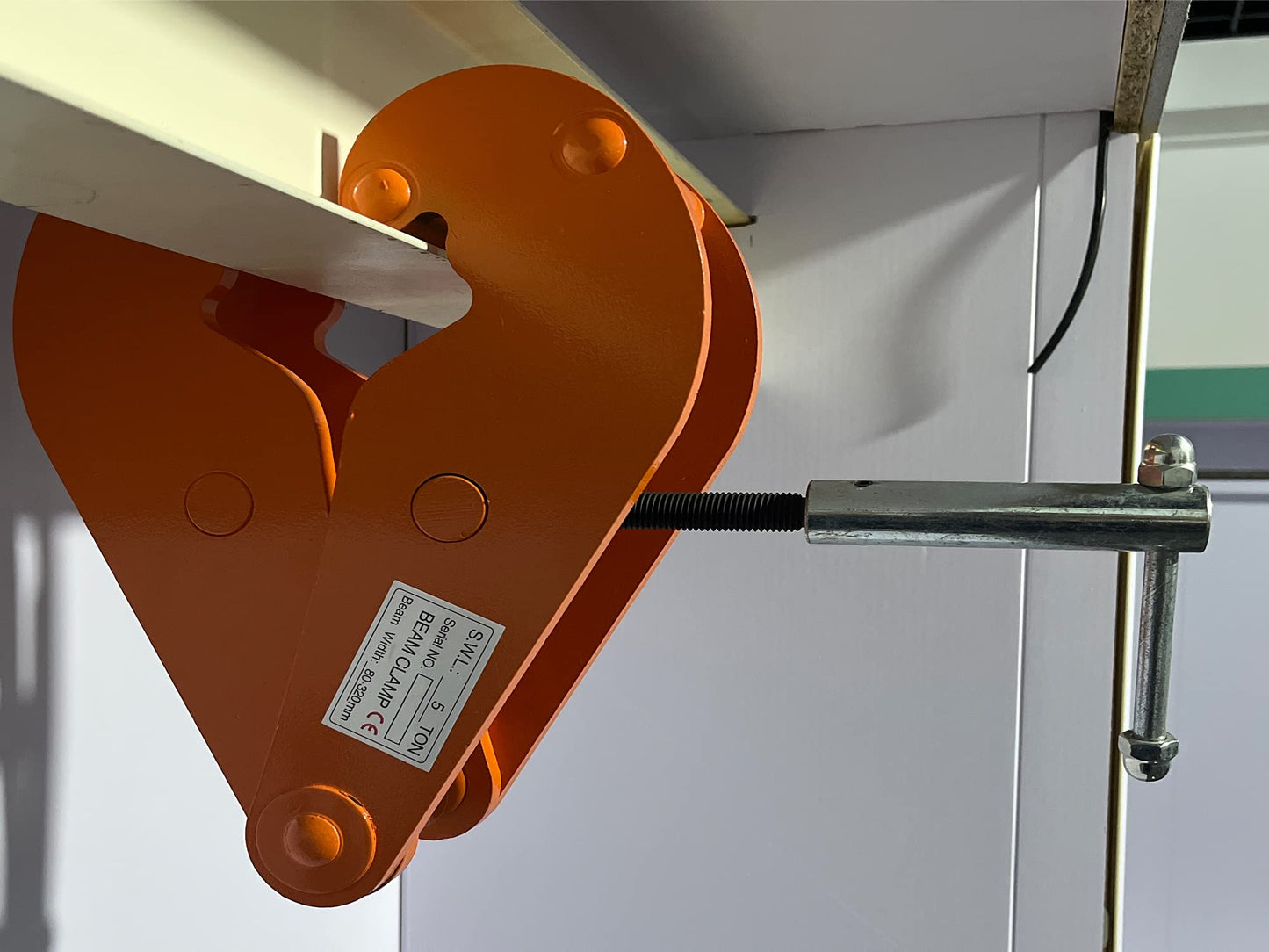 MYOYAY Beam Clamp 11000lbs/5ton Capacity Vertical H Beam Clamp Lifting 3.1-12.6 Inch Opening Range for Rigging Heavy Duty Steel Beam Clamp Tool, Orange