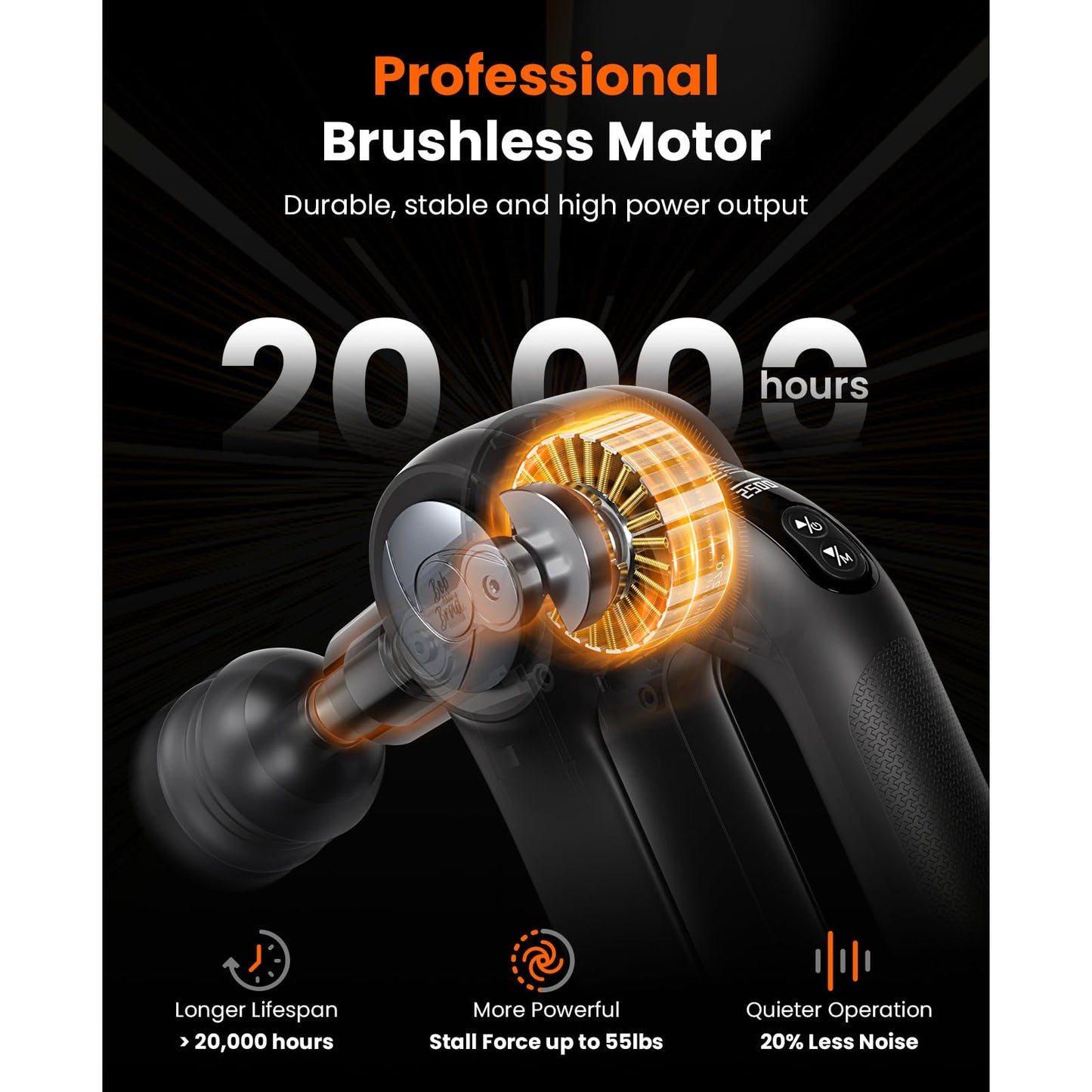 BOB AND BRAD D5 Pro Plus Massage Gun with Heat, FSA-HSA Eligible, 13mm Amplitude Deep Tissue Percussion Massage Gun with Max Power for Muscle Therapy, Professional Muscle Massager