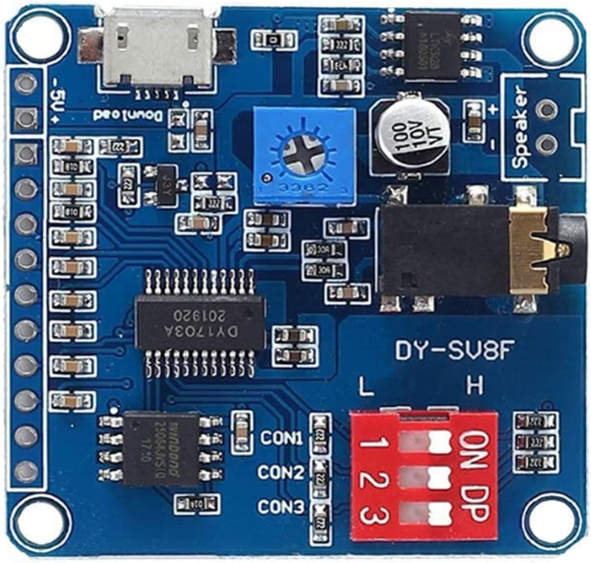 DEVMO MP3 5W 64MBit Voice Playback Module Music Player Voice prompts Voice Broadcast Device Trigger Amplifier Class D