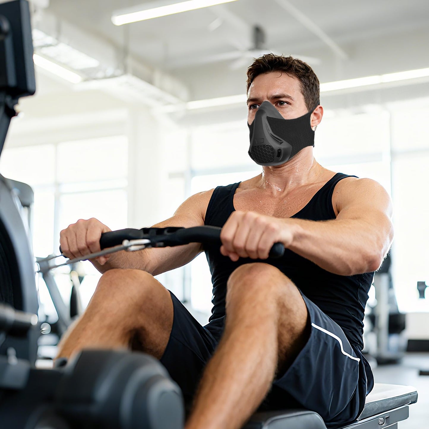 High Altitude Mask, Training Workout Mask Men to Improve Lung Capacity, 24 Level Breathing Resistance Fitness Mask to Upgrade Endurance, for All Sport: Running, Cardio, Cycling, Gym
