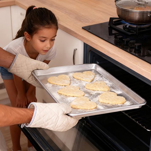 Bastwe 6 Pack Half Size Baking Sheet Pan Set, Aluminum Commercial Quality Cookie Sheet for Baking or Roasting, Large Thick Baking Tray Prevents Warping, 13" × 18" Cookie Tray Pan