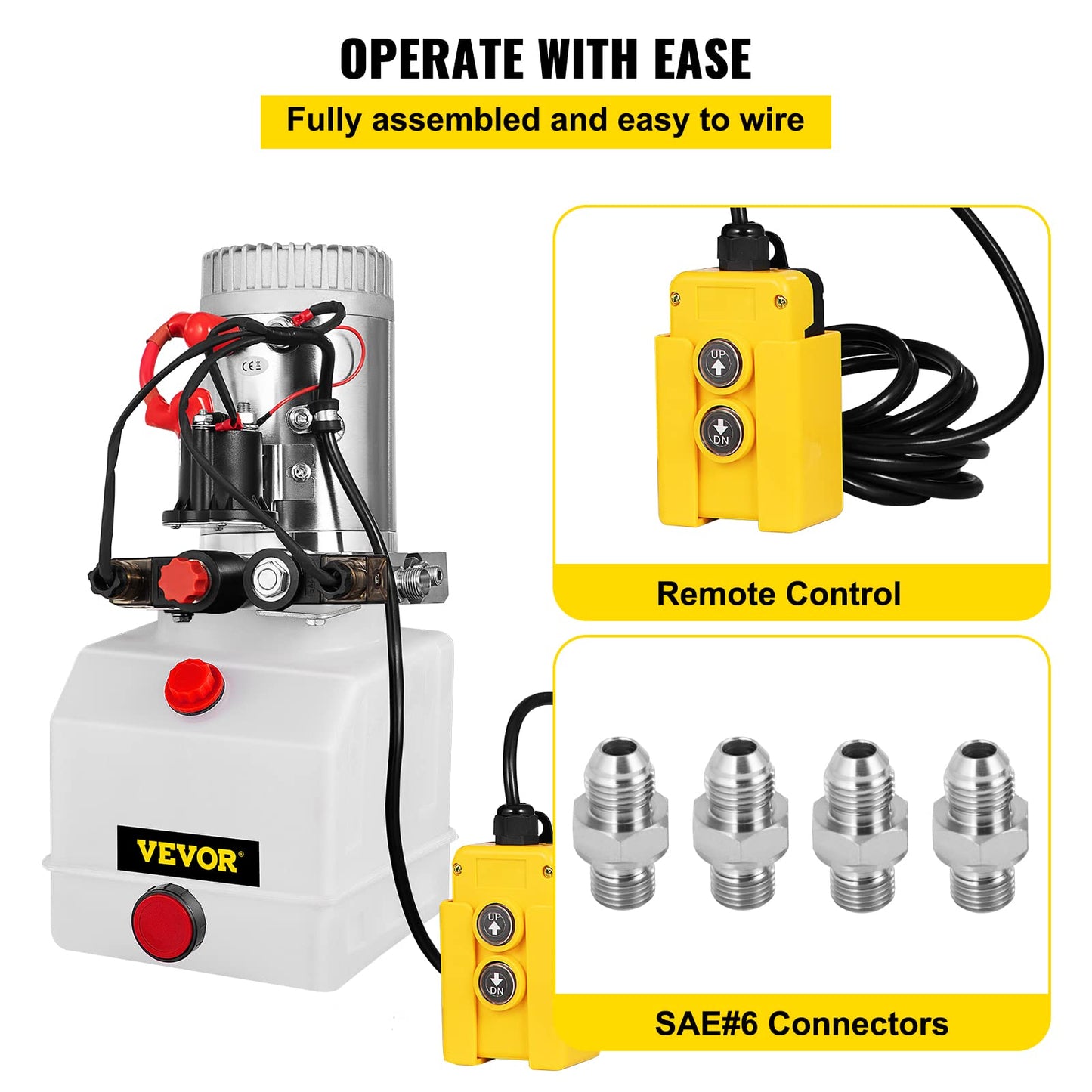 Vevor Hydraulic Pump 3 Quart Hydraulic Power Unit Double Acting Hydraulic Pump for Dump Trailer Car Lifting 12V DC Plastic Oil Reservoir (Plastic, Double Acting) : Industrial & Scientific