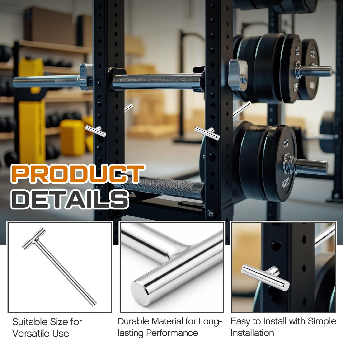 Shimeyao 8 Pack Fitness Band Pegs Mount for Power Rack Exercise Bands & Suspension Straps Versatile Accessory for Resistance Band Training and Space Saving Power Racks