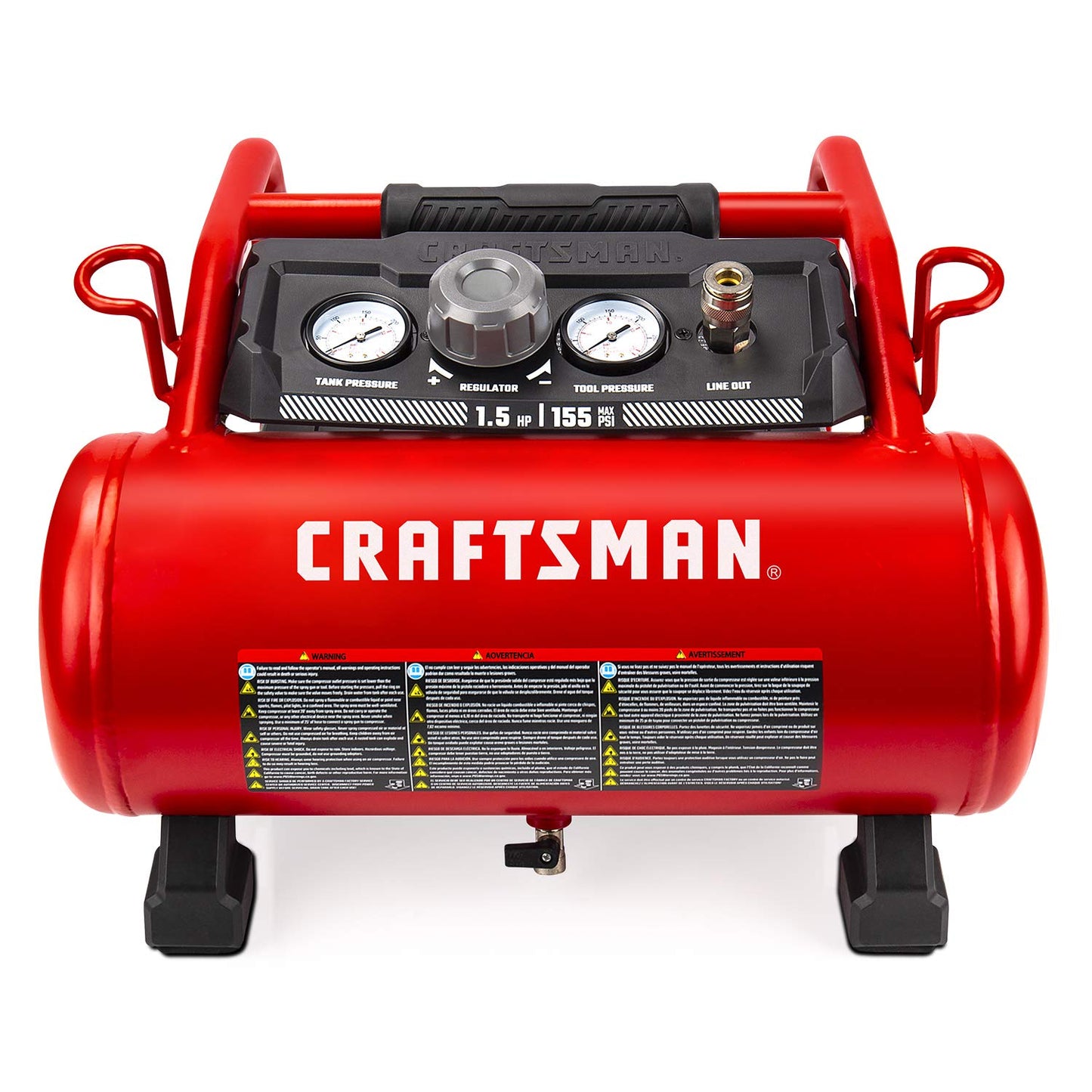 Craftsman Air Compressor, 3 Gallon 1.5 HP Max 155 Psi Pressure Oil-Free Portable & 20-pc Air Accessory Kit (CMXZTSG1139NB)
