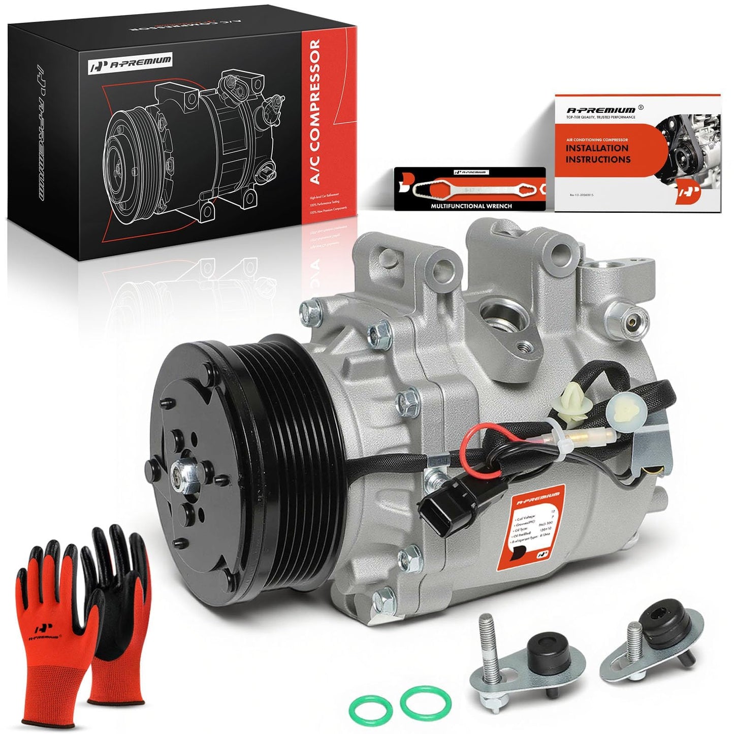 A-Premium Air Conditioner AC Compressor with Clutch Compatible with Honda Civic 1.8L 2006-2011, Replaces# 38800-RNA-A01, 38810RRBA01 38800RNBA02 38800-RNB-A02