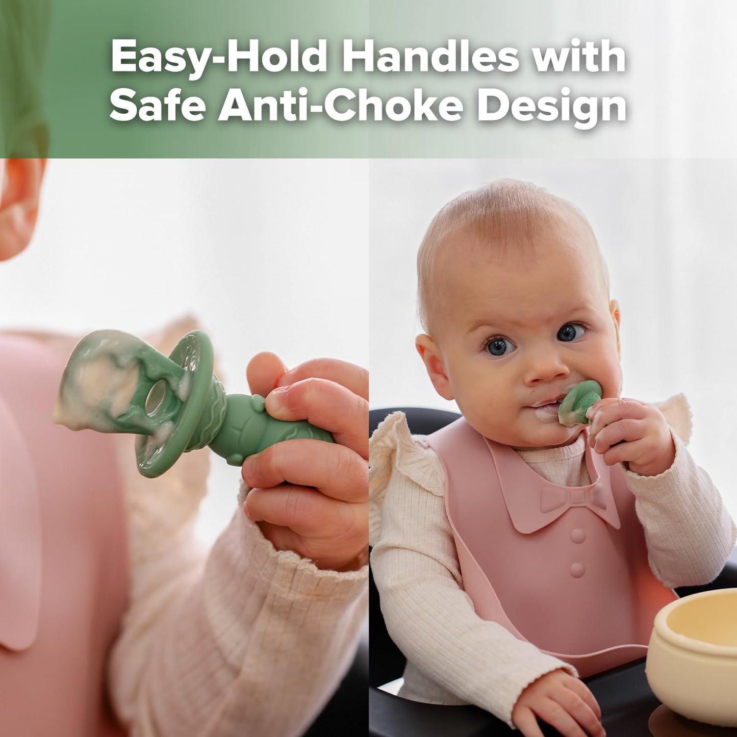 Haakaa Silicone Baby Food Dispensing Spoon Feeder&Cutlery SetInfant Squeeze Cereal Feeder, Baby Fresh Food Feeder, Feed Bottle for Puree Baby Spoons and Forks for Self Feeding 6 Months, Baby Led Weani