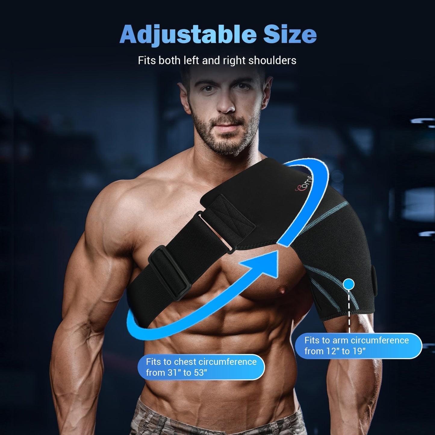 Comfytemp Shoulder Ice Pack Wrap Shoulder Brace, Gel Cold Compression Sleeve for Injuries Reusable Arm Rotator Cuff Pain Relief, Recovery Items for Women Men, 1 Gel Ice Pack