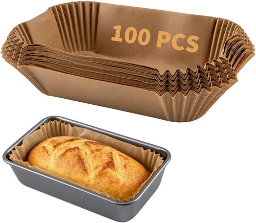 Loaf Pan Liners - 100 Pcs Disposable Non-Stick Parchment Paper for 9x5 Inch Baking | Perfect for Banana Bread & Cakes